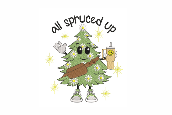 Christmas Tree with Coffee Cup: A Seller's Embroidery Review