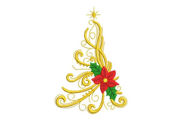 Christmas Tree with Star and Flowers Embroidery Review