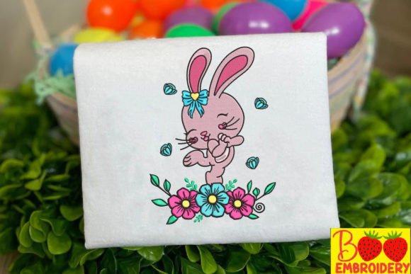 Craft Fair Review: Pink Rabbit Dancing with Flowers Embroidery Design