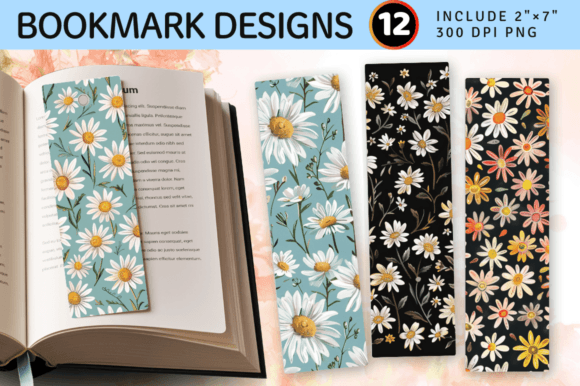 Daisy Embroidery Flowers PNG Bookmark Design Review