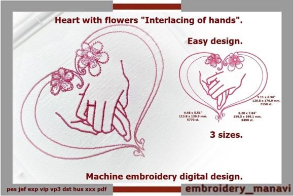 Heart Hands Embroidery Review: Floral Sweatshirt Design
