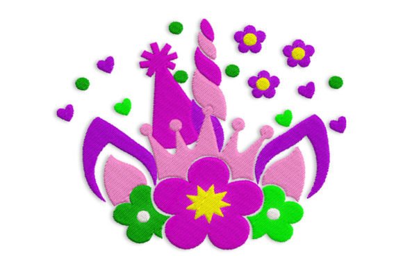 Unicorn Head with Flowers: A Designer’s Stitch Test